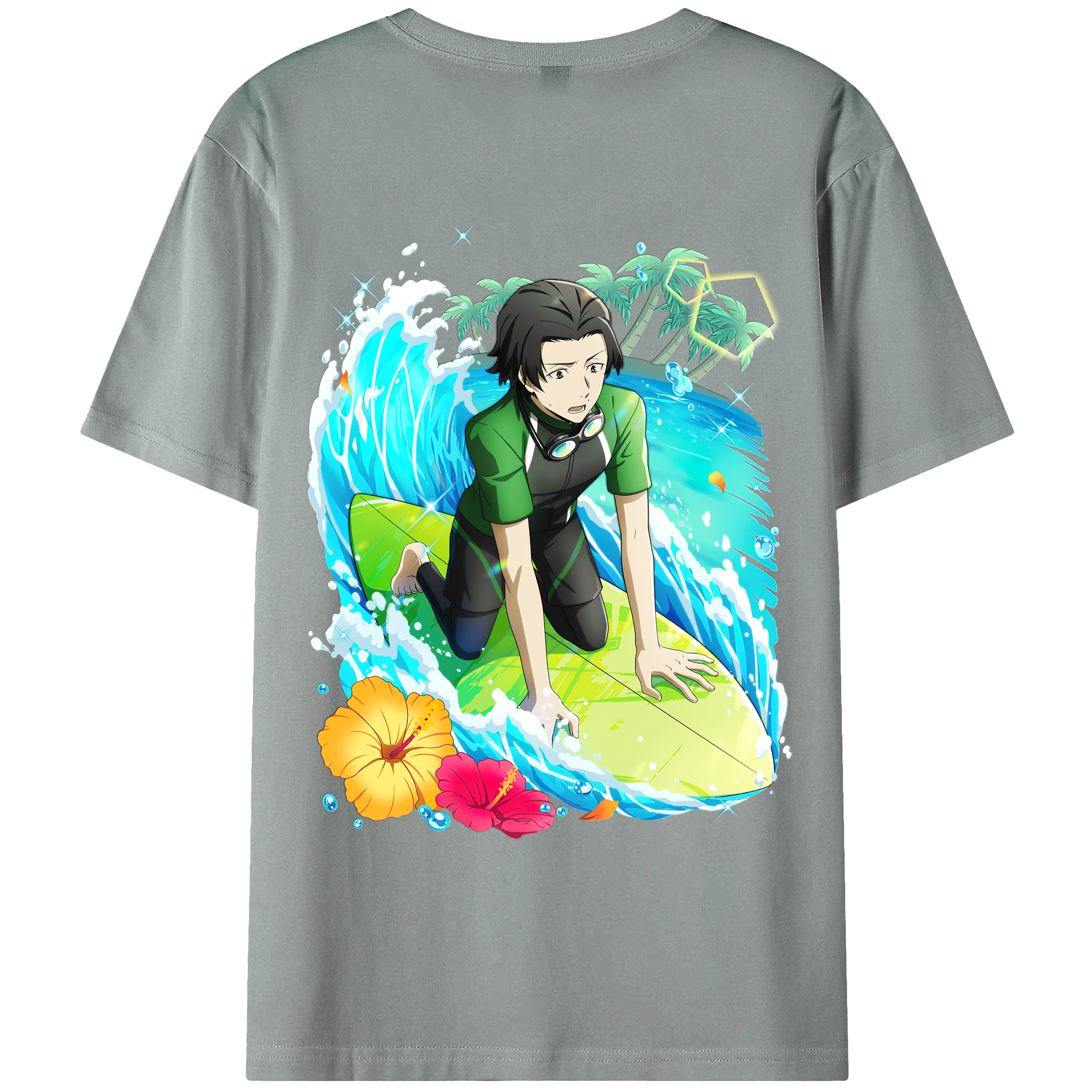 （画像用） 文豪ストレイドッグス Bungo Stray Dogs 綿100％ メンズ半袖Tシャツ（バックプリント） 通気性